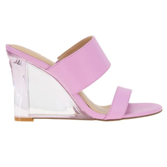BCBG Walina Lucite Wedge Sandal in Pink Orchid New in Box Size 9.5 - Picture 4 of 13